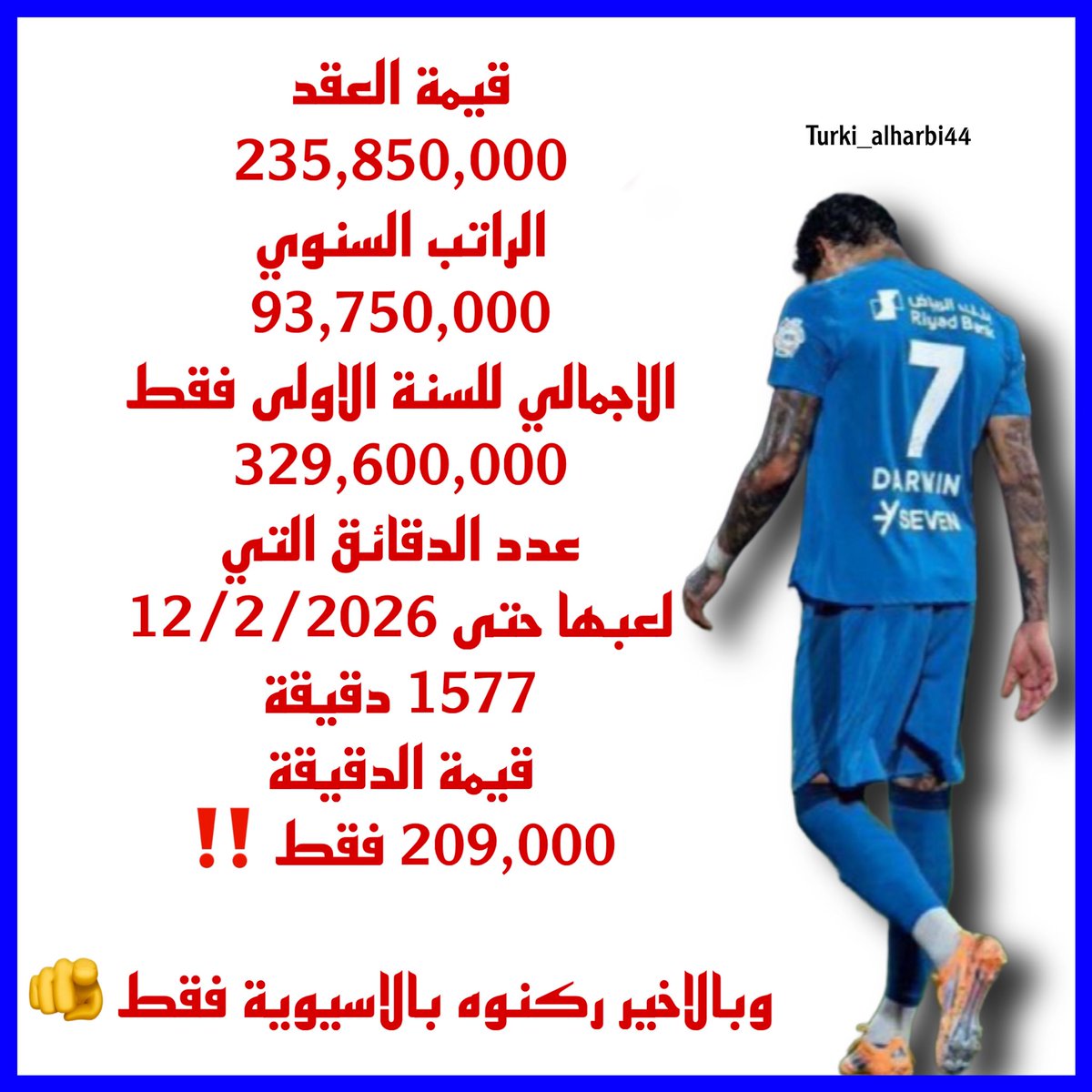 🔴 هدر ‼️
#وصيف_العرب 
الدقيقة بـ200 الف ريال !!
وبالاخير خارج الخدمة !!
اسألوا حافظ هل هذا هدر او لا !؟

المأسسة تصيح بالزاوية 🫵