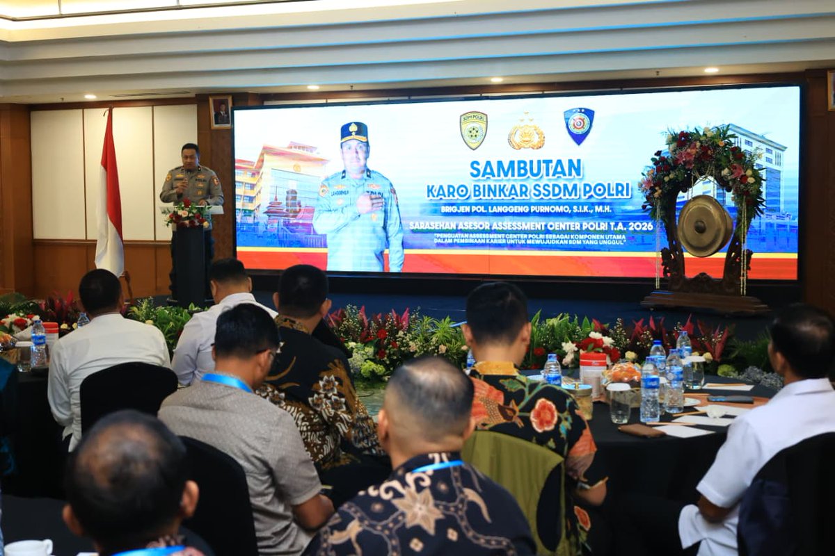 HumasMadina's tweet photo. *Perkuat Meritokrasi, Polri Konsolidasikan Asesor Assessment Center*

*JAKARTA* – Polri menggelar kegiatan bertajuk "Konsolidasi Asesor Assessment Center Polri Tahun 2026" di Hotel Grand Sahid Jaya, Kamis (12/2/2026). https://t.co/XW4K3f4PXA