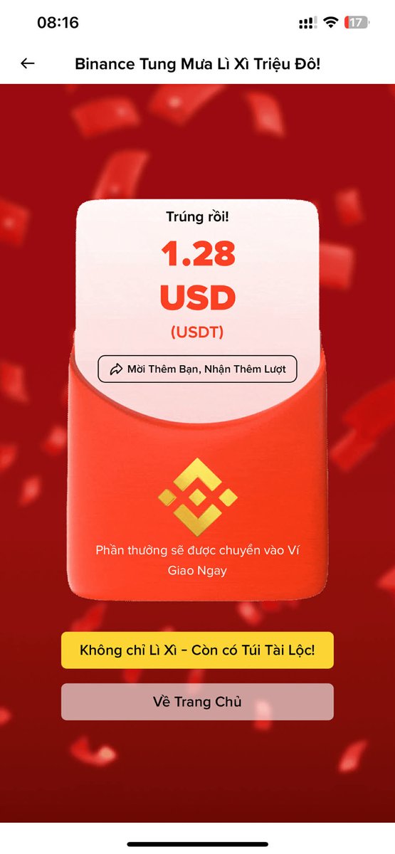 weodiptrai's tweet photo. #LixiBinance @binance_vietnam @binance https://t.co/8Iua6wkk58
