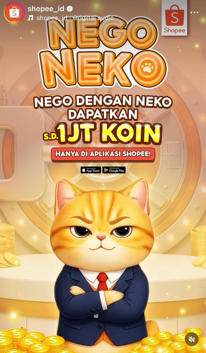 awalnya iseng buka game, taunya malah serius negoin si neko 🤣 eh makin sering ngobrol makin gede hadiahnya, bisa sampe 1 juta koin loh! #NegoNekoDiShopee