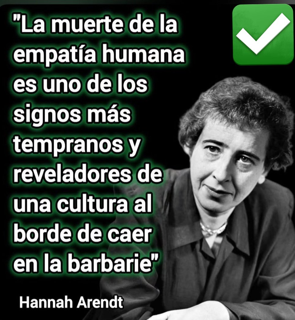 "La muerte de la empatía humana es uno de los signos más tempranosy y reveladores de una cultura al borde de caer en la barbarie”

Hannah Arendt

Una sociedad capitalista donde en lugar de fomentar la solidaridad con los que sufren se promueve el odio, el futuro está en peligro.