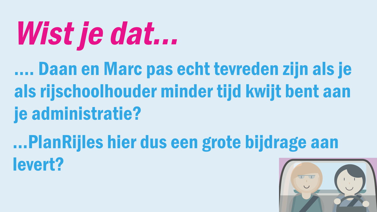 Ontdek nu zelf hoeveel tijd PlanRijles jou bespaart op je administratie. Vraag een gratis demonstratieaccount aan:
planrijles.nl/registratie