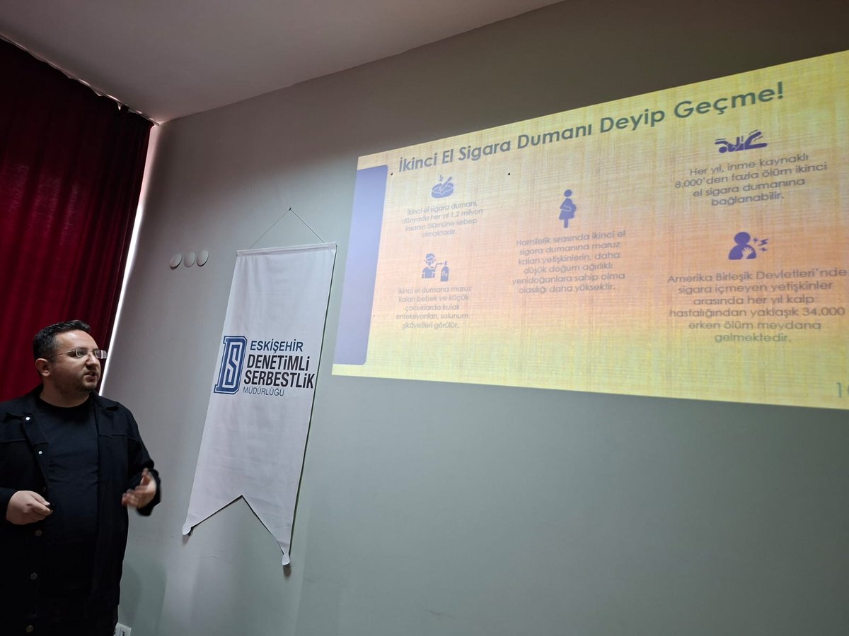 Eskişehir Aile ve Sosyal Hizmetler İl Müdürlüğü Sosyolog Ender Çobanoğlu tarafından Müdürlüğümüzde yükümlülere yönelik “Tütün ve Zararları” konulu seminer gerçekleştirildi. 
eskisehirdsm.adalet.gov.tr