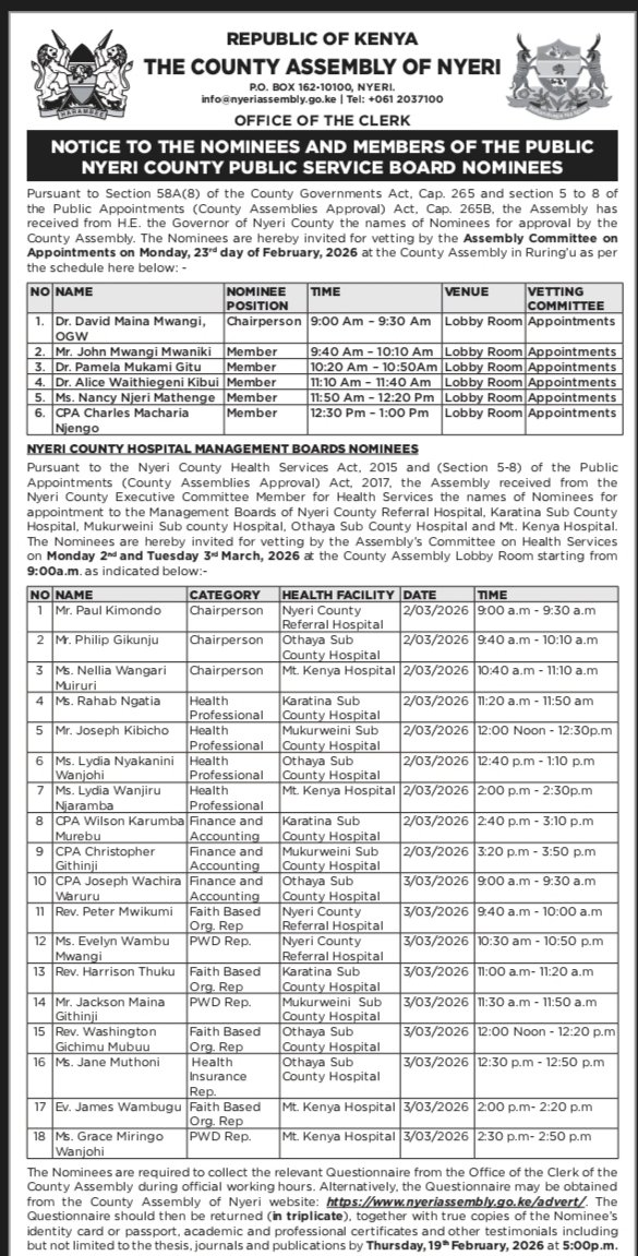 The Nyeri Assembly tweet media