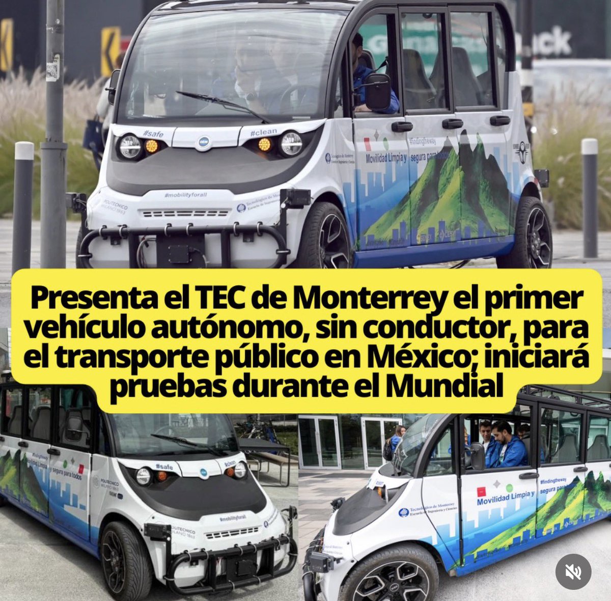 El <a href="/TECcampusMTY/">TEC Campus Monterrey</a> presentó el primer vehículo autónomo para el transporte público 😱🚐 ya está en pruebas y se espera que se use durante el Mundial 2026, al menos en circuitos cortos y definidos

El primer vehículo autónomo es orgullosamente de Nuevo León papá 👍 <a href="/MtyFollow/">MtyFollow®</a>