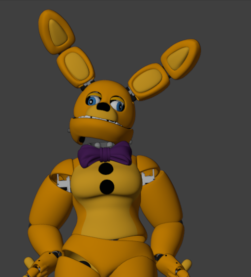 Oh, how funny I am, giving Spring Bonnie boobs hahaha, (if you're reading this, help, I'm being spied on) nah it's for a video I promise 👀#FNAF #3dartwork #FNAF
