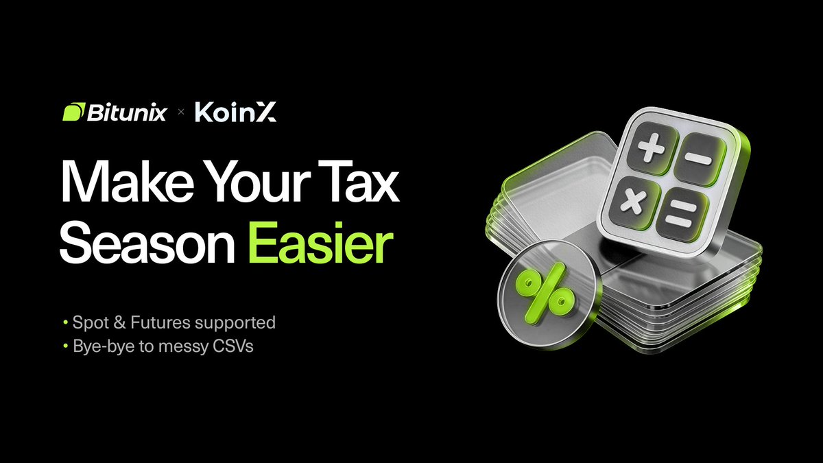 BitunixOfficial's tweet photo. Better trading, with better tax reporting π€
Weβve partnered with @getkoinx to support crypto tax reporting for our users.
Export your Spot and Futures records and generate structured tax reports with ease.
Use code BITUNIX30 for 30% off on KoinX.
Learn more: https://t.co/4D2psMoqws