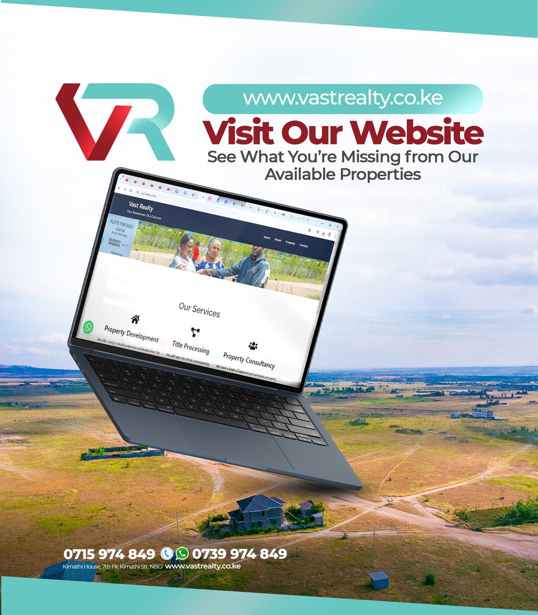 VastRealtyke's tweet image. Looking to invest in land?
Discover affordable prime plots with flexible payment plans — all at the click of a button.
Visit our website today and take that first step towards owning a piece of land.

vastrealty.co.ke

#OwnAPlot #LandInvestment #AffordableLand