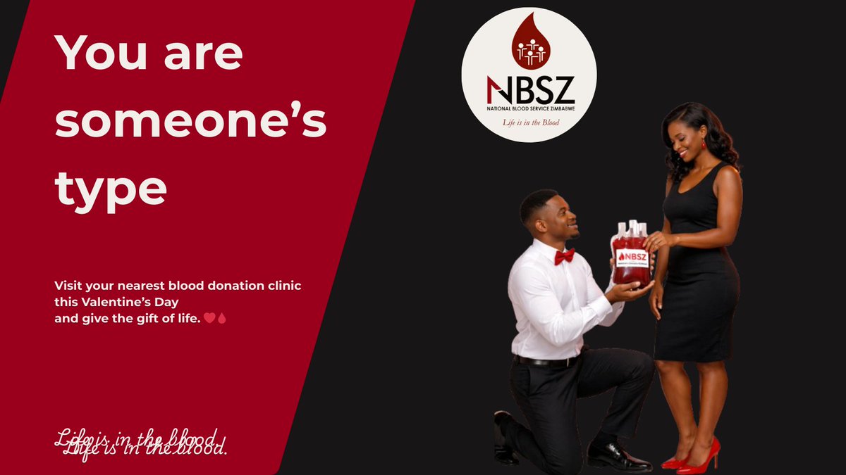healthtimeszim's tweet image. You are someone's type!
This Valentine's #donateblood
#donatebloodandsavelives
#ValentinesDay2026
#BloodDonorsAreHeroes
#blooddonorssavelives
