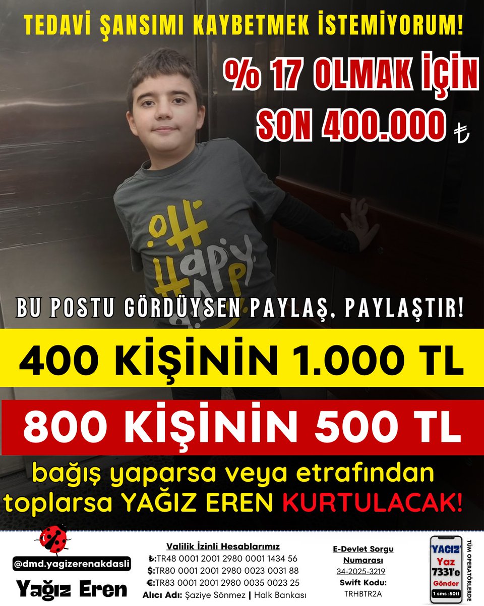 Hayata Tuunabilmesi için
Dostlar Erkan Narsap başkanımızın tanıdığı bir canımızdır.Acil  yardıma ihtiyacı olup bu yardımlarla hayata tutunabilecek.Duyarlılıgıza ihtiyaç var teşekkürler.(Resmi Belgeler Ekte)Erol Temürçi