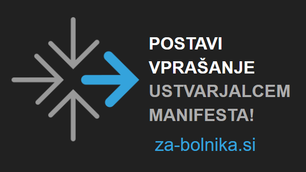 Imate vprašanje za soustvarjalce Manifesta ZA BOLNIKA?
Oddajte ga preko povezave: app.sli.do/event/8a5UKPEt…
Vabljeni danes, četrtek 12. 2., ob 17.00 v prostore Zdravniške zbornice Slovenije.