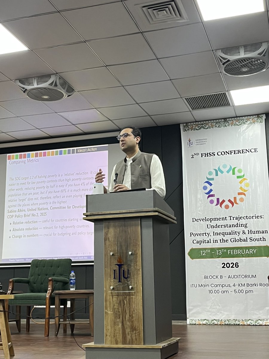 BangashYK's tweet photo. @AhmadIqbalCh giving a plenary address at the 2nd FHSS conference at @ITUPunjab on Understanding Poverty, Inequality and Human Capital in the Global South. https://t.co/TKNWPnsAOr