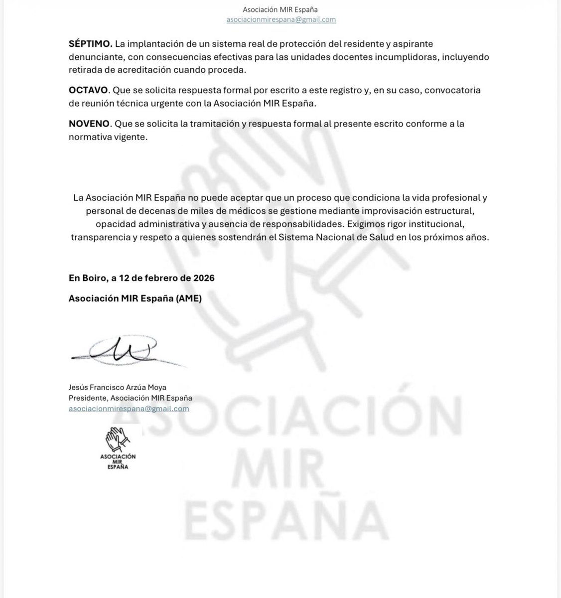 La Asociación MIR España <a href="/AsociacionMIRe/">Asociación MIR España</a> exige a <a href="/sanidadgob/">Ministerio de Sanidad</a> responsabilidades y solicita una auditoría independiente del  MIR/FSE 2025/2026.”No se puede normalizar la improvisación ni la inseguridad jurídica en el mayor proceso selectivo sanitario del país”No hay noticia buena!