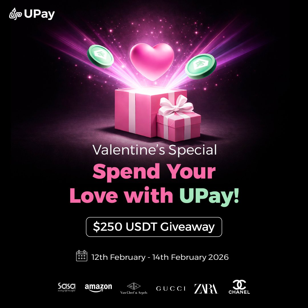 ❤️ Valentine’s Special – Spend Your Love with UPay 💳

This Valentine’s, pay with UPay, show your love, and stand a chance to win.
💰 250 USDT Giveaway
🎁 5 random winners, 50 USDT each
📅 February 12 to February 14, 2026

How to Join
1️⃣ Spend using UPay during the event period