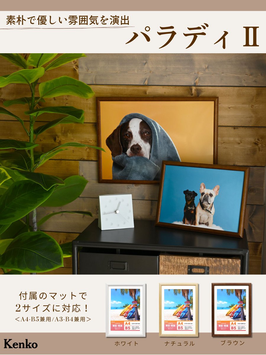 コピー用紙（OA用紙）サイズがそのまま入る便利なフレーム🖼️✨ 木の