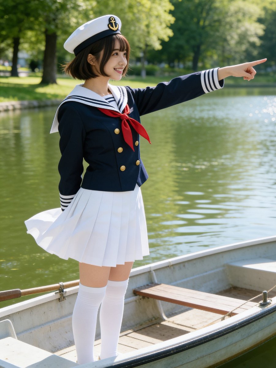 あったかい週末目指して進め～✨️ #AI衣装大喜利 #海軍セーラー服