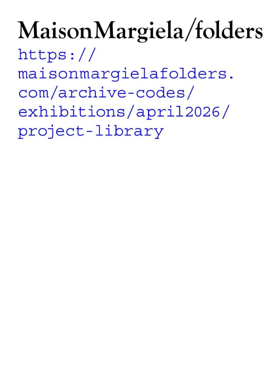 メゾン マルジェラが新プロジェクト「Maison Margiela/folders」を発表、社内の"ファイル”を一般に公開。 fashionsnap.com/article/2026-0…