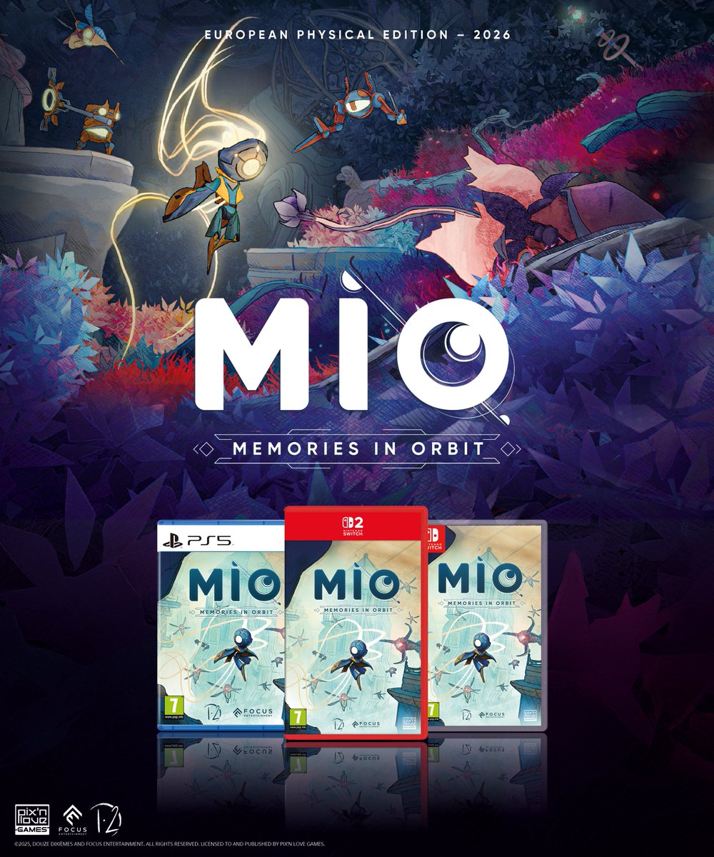 ✨Pix'n Love, Douze Dixièmes et Focus Entertainment sont heureux de vous annoncer l'arrivée prochaine de MIO: Memories in Orbit 
en édition physique sur Nintendo Switch 2, Nintendo Switch &amp; PlayStation 5 ! 

👉 Plus d'infos très prochainement !

<a href="/Focus_entmt/">Focus Entertainment</a> <a href="/MIOinOrbit/">MIO: Memories in Orbit | OUT NOW!</a> 

#MIO