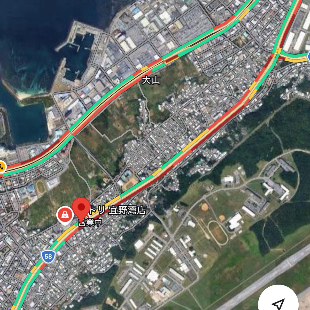 沖縄県地元情報局】 宜野湾市58号線 大山ニトリ前 南向け事故発生