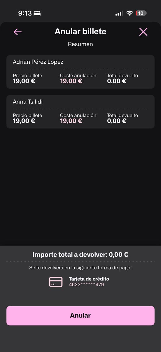 adriadp92's tweet photo. Buenos dias @Renfe
Tengo un problema al anular los billetes de un AVE Málaga-Madrid para este domingo.
Me indica en todo momento coste de anulación 19€ (lo pagado).
El tren ha sido suprimido. https://t.co/kOMy4KHNRk