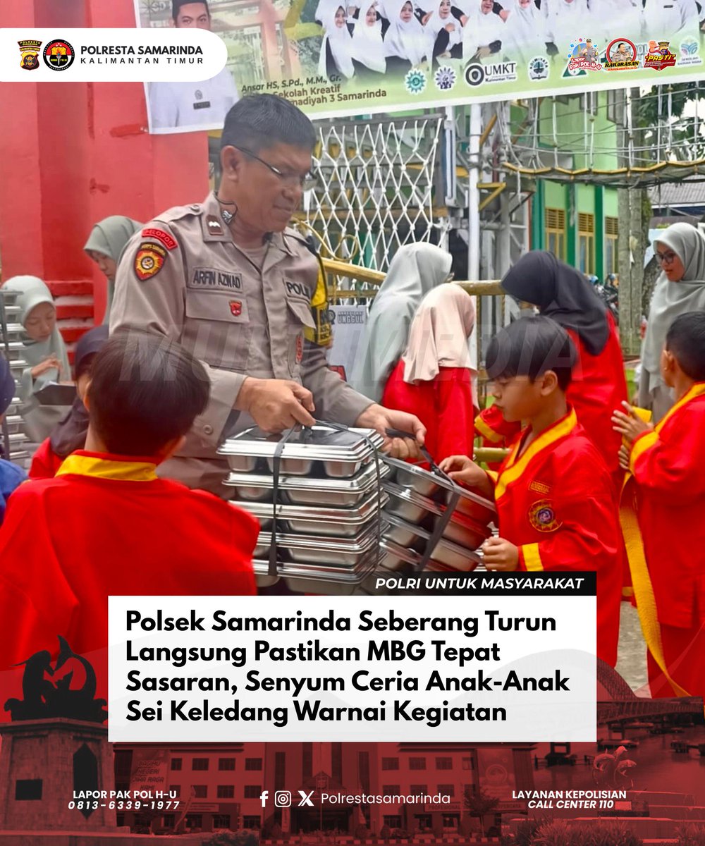 Polsek Samarinda Seberang Turun Langsung Pastikan MBG Tepat Sasaran, Senyum Ceria Anak-Anak Sei Keledang Warnai Kegiatan