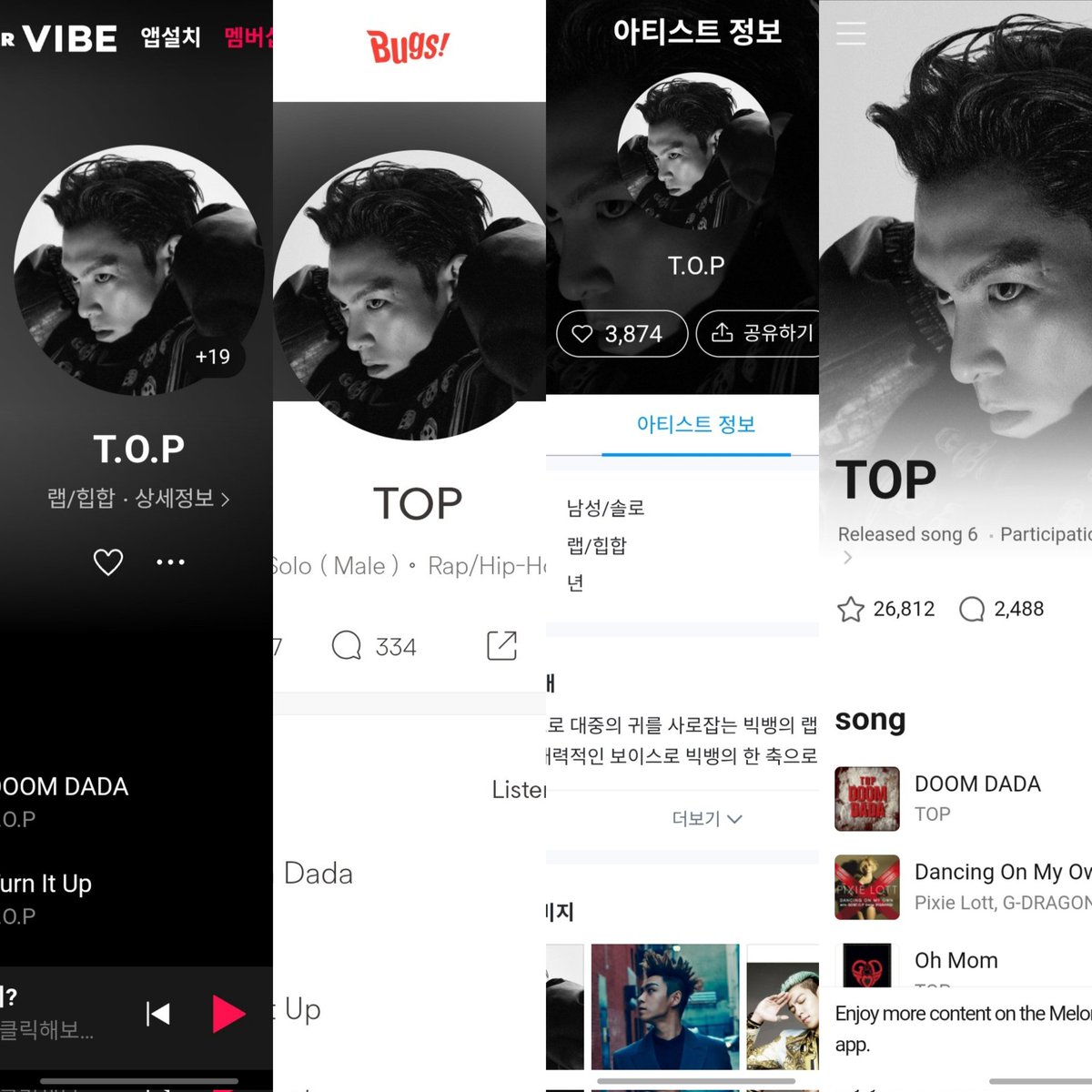 puTOPinamo's tweet photo. T.O.P updated his profile on KR Music Streaming Platforms! 😭💗

CSH1 IS COMING!

#TOP #탑 #최승현 #CHOISEUNGHYUN #TTTOP https://t.co/n6BgSuGHPH