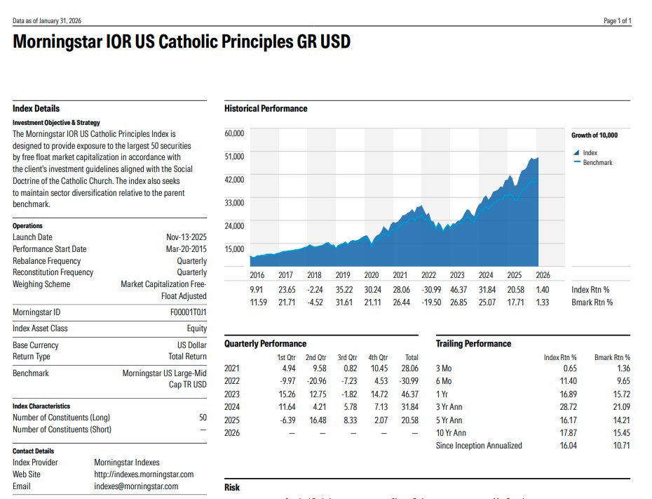 Javieerdelvalle's tweet photo. El Vaticano ha lanzado 2 índices junto con Morningstar que representen los valores cristianos. 

Uno de ellos es el: Morningstar IOR US Catholic Principles USD

Las primeras posiciones del índice: $META y $AMZN https://t.co/HntNO37SXi