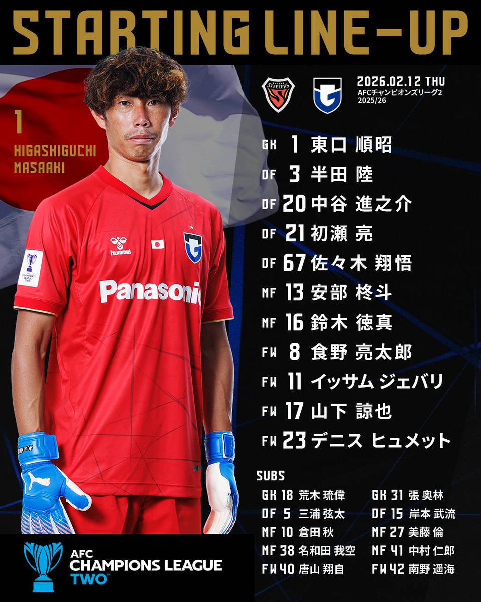 🔵𝗦𝗧𝗔𝗥𝗧𝗜𝗡𝗚 𝗟𝗜𝗡𝗘-𝗨𝗣⚫️ 🏆AFCチャンピオンズリーグ2