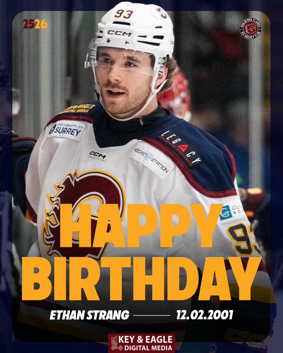 flamesicehockey's tweet photo. It’s Strang’s birthday! 🥳

Help us wish Ethan a very Happy Birthday! 🎂

Drop your messages for 9️⃣3️⃣ below 👇

#Guildford | #FlamesIHC | #IceHockey https://t.co/dtgboeSYXZ