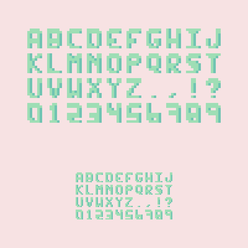 noisechip's tweet photo. Fontset test, there are some errors but it was a good test to improve.
#pixelart #gameart #indiedev #gamedev https://t.co/S8XA0oq340