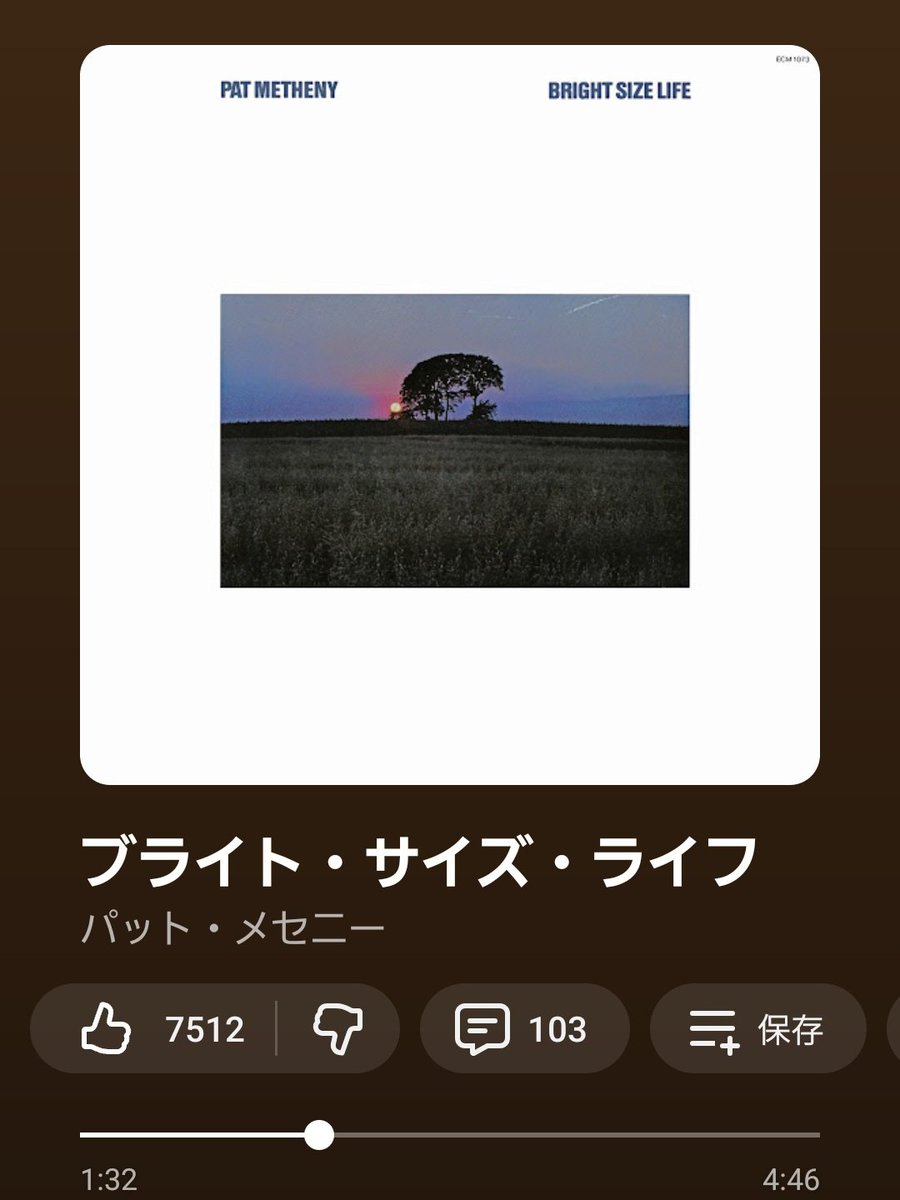 ND_illustration's tweet photo. 最近の作業BGMでよく聴いてる曲
(友人に勧められた)
これとLast Train Home耐久1時間も聴いてる
#PatMetheny #BrightSizeLife https://t.co/BEfMRtbEtV