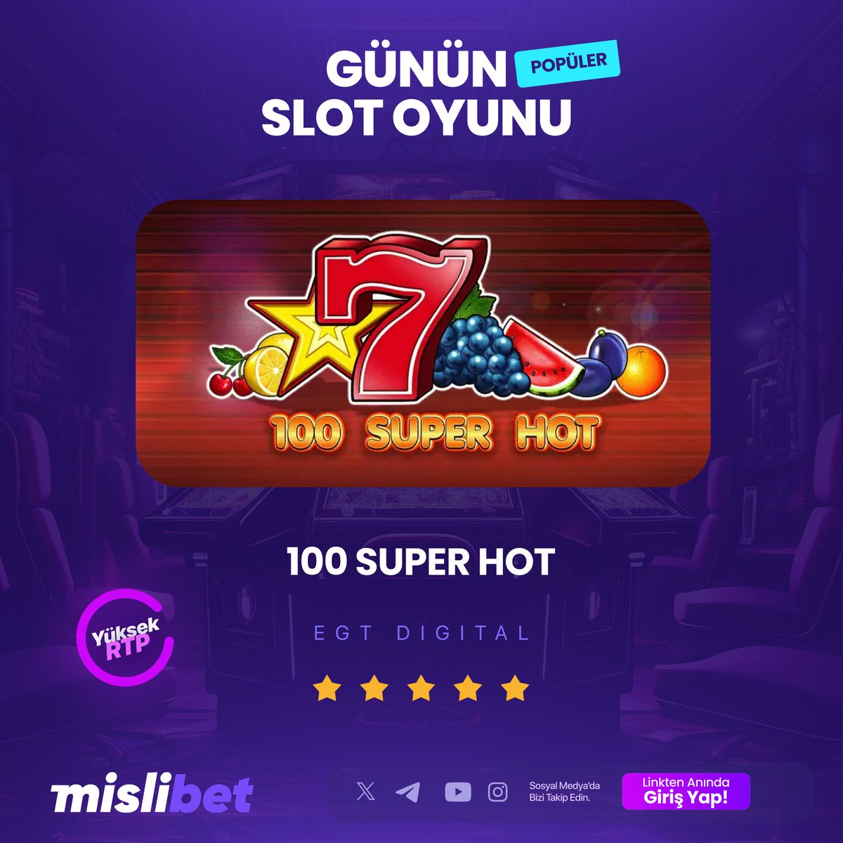 MislibetDestek's tweet photo. 🎰 Günün Popüler Slot Oyunu

💯 En Yüksek RTP Oranları

🎁 %25 Slot Yatırım Bonusu

💸 #Mislibet 'te kazanmanın sınır yok! https://t.co/1H8o0lniEZ