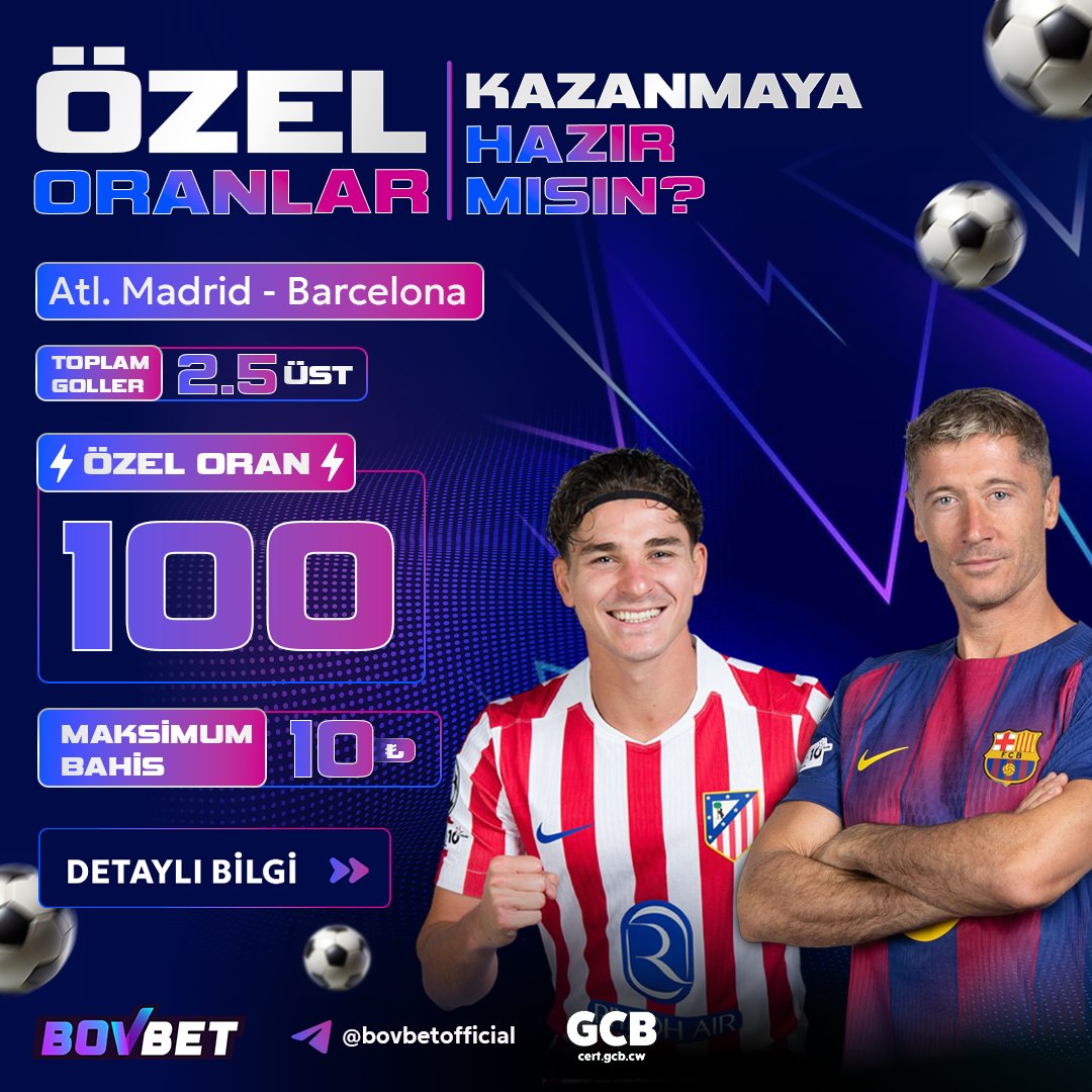 🇪🇸Atletico Madrid - Barcelona 🇪🇸 Maçına Özel 💯 Oran Bovbet'te!

🔥
Büyük mücadeleye özel dev fırsat sizlerle! 🔥

🎯 Toplam Gol: 2.5 Üst
💯 Özel Oran: 100

📌 Maksimum Bahis: 10 TL
💰 Minimum Yatırım Şartı: 500 TL

Bu heyecan dolu karşılaşmada fırsatı kaçırmayın!🚀