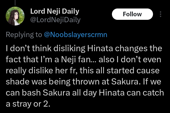 jskcult's tweet image. So a certain character you like getting bash for being a bum but instead of defending her you thought it would be easier to bash hinata too #Hmmmm