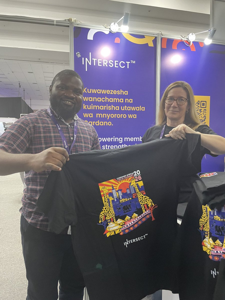 The first day <a href="/AfricaTechSMT/">🇰🇪 ATS Nairobi - Feb 11-12, 2026</a> 2026 was awesome -
From climate tech to DeFi, the Cardano community showed up and the energy is INSANE! 

Eager for more on Day 2! Come and see me and Simo (<a href="/HocuDaRadim/">Simo Simovic</a> ) at the <a href="/IntersectMBO/">Intersect</a> booth and get your hands on our gorgeous Africa edition T