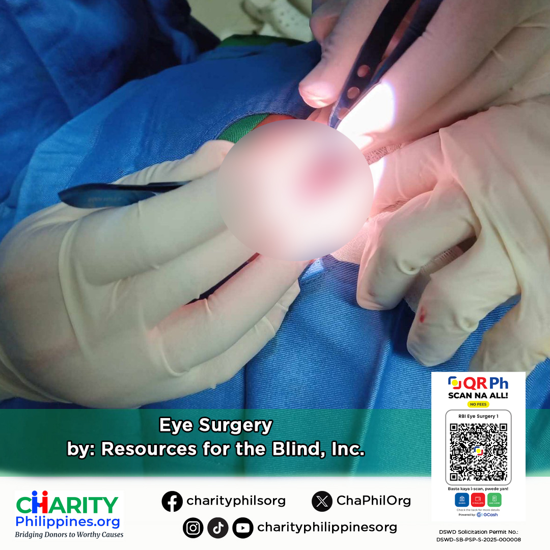 ChaPhilOrg's tweet image. Everyone deserves the gift of clear sight.

Resources for the Blind (RBI) provides eye surgeries to visually impaired Filipinos who cannot afford treatment, helping children learn in school and adults thrive at work. Each surgery restores not just vision, but independence,