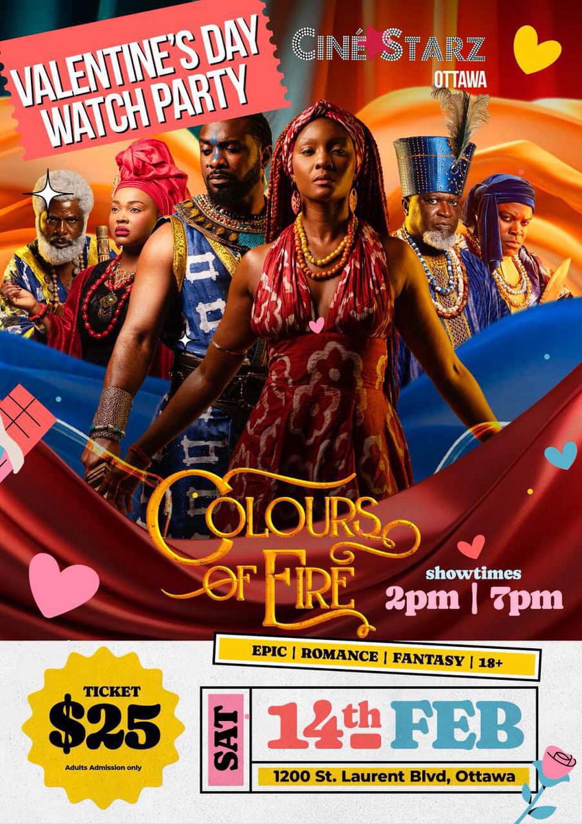 anthillstudios_'s tweet photo. Everyone who’s been asking, “How do I watch this outside the country?” 

This is your chance. 

COLOURS OF FIRE is coming to CANADA!!!!

This Valentine’s Day, February 14th, come watch right here in Ottawa. ❤️

📍 Cine Starz, 1200 St. Laurent Blvd.

#coloursoffire #cof #ottawa https://t.co/FDdswrDJtn