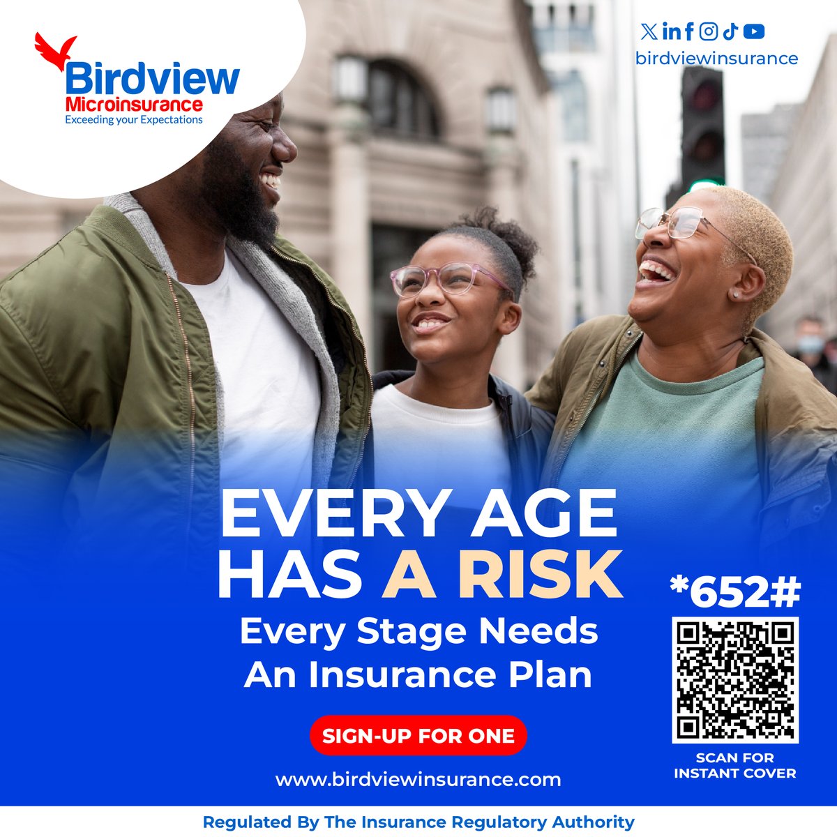 BirdviewInsur's tweet photo. Life changes, risks change, protection should grow with you. From young families to retirement planning, the right cover keeps you secure at every stage. Get protected today with a simple and fast sign up process.
Dial *652# or scan the QR code to get instant cover. https://t.co/ouicakcpTt
