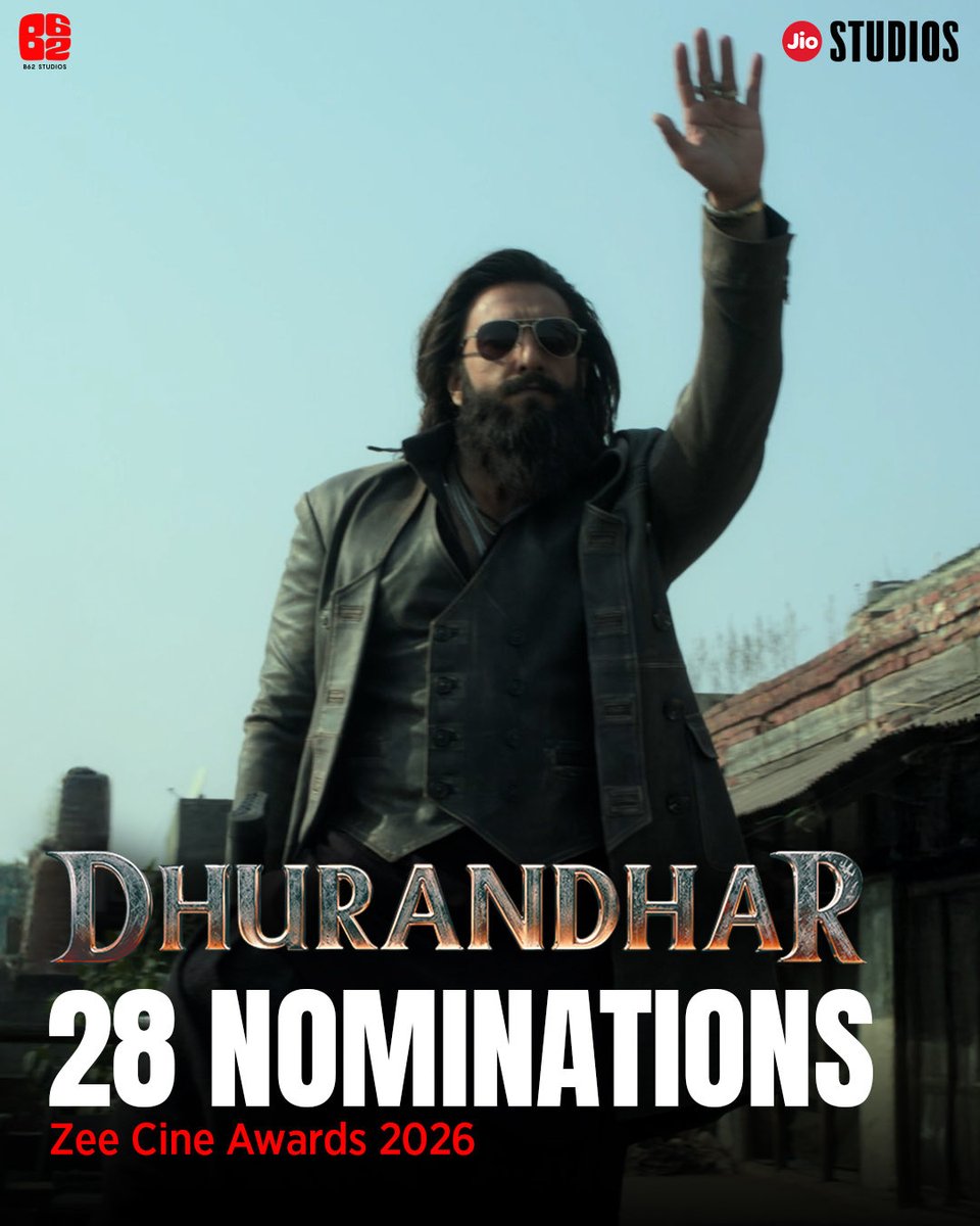 The Dhurandhar storm is now raging across 28 categories! 🔥

Votings open now! 
🔗 - zeecineawards.com/zca-26-voting/

<a href="/jiostudios/">Jio Studios</a> #B62Studios <a href="/saregamaglobal/">Saregama</a>