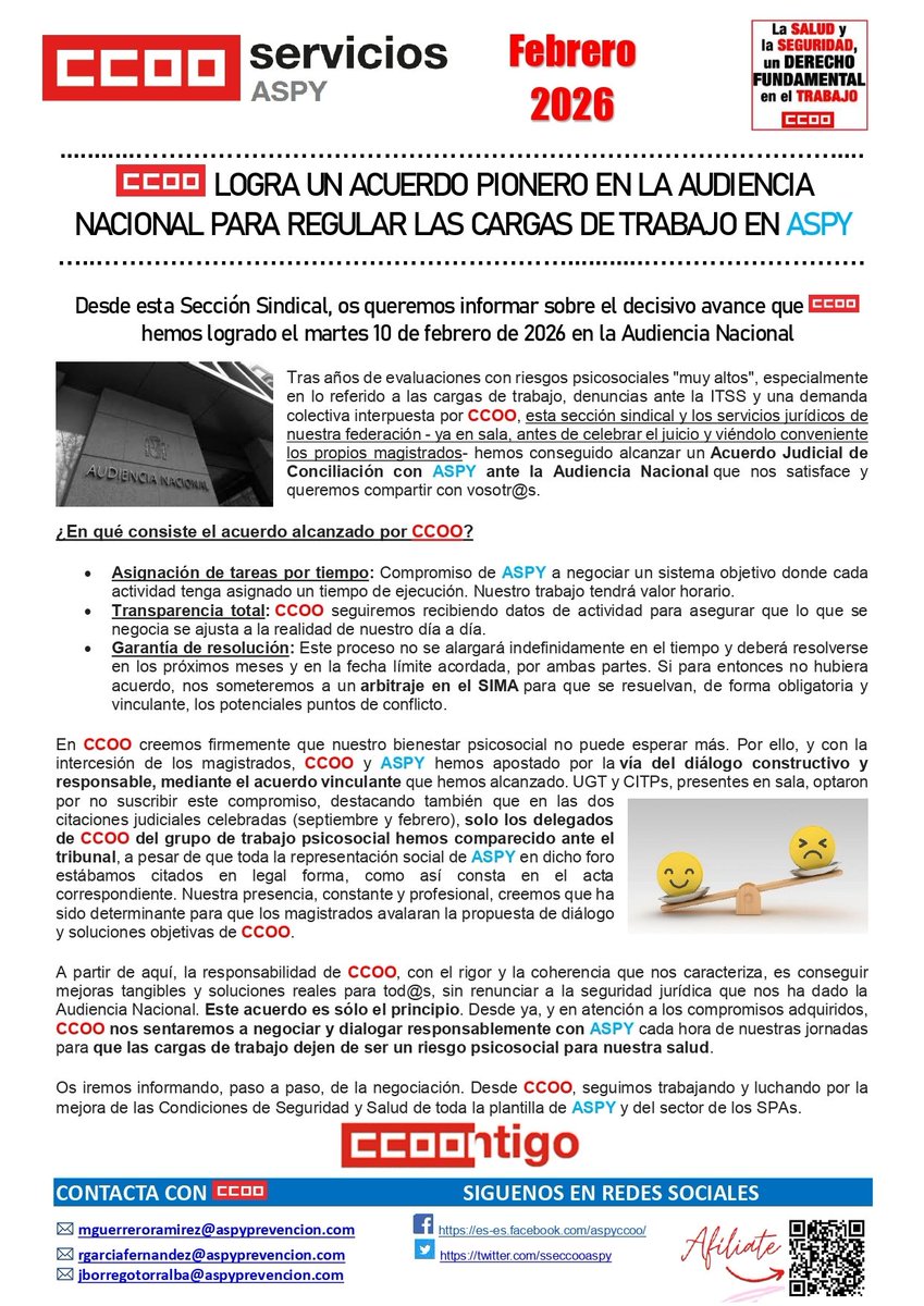 CCOO ASPY Prevención (Grupo Echevarne) tweet media