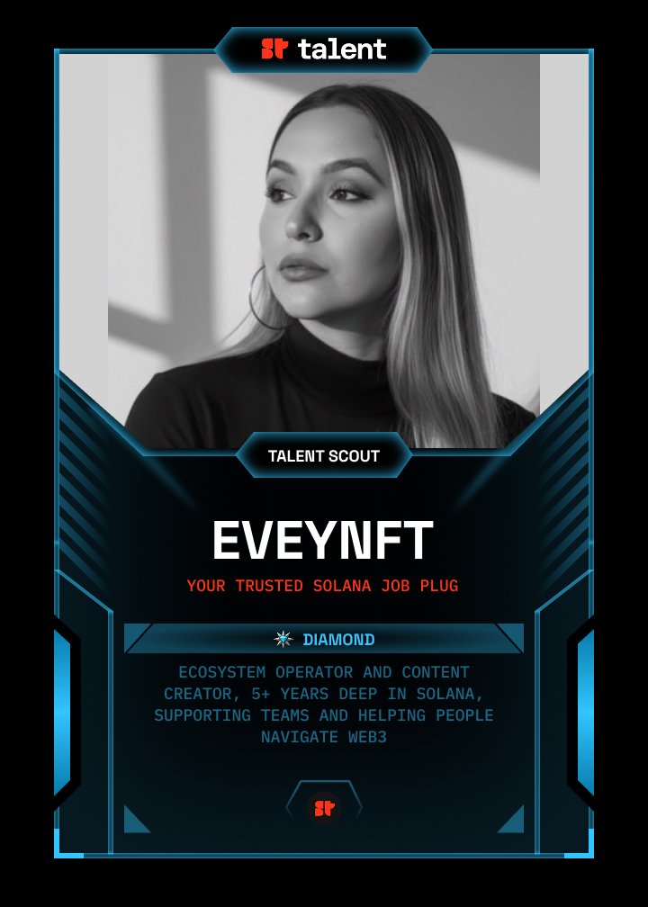 Huge s/o to <a href="/EveyNFT/">Evey 💜 | Matrica Labs</a> for being the second Talent Scout to ever reach Diamond status 🔭💎

Solana Got Talent!