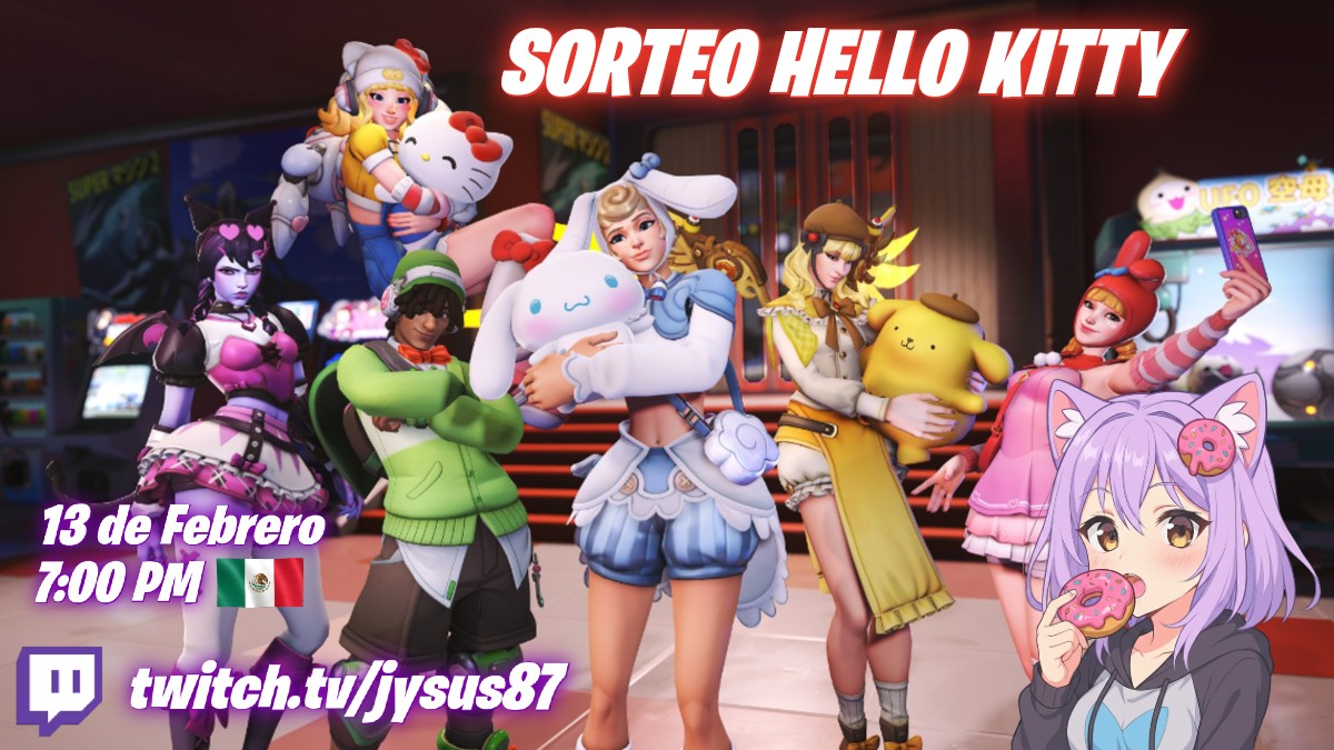 🎁LOTE HELLO KITTY🎁
✅TODA LA COLLAB✅
Gracias a <a href="/OverwatchLATAM/">Overwatch</a> Por darnos este lote para ustedes, deben hacer lo siguiente para ganarlo:
✅Deben de darle Like y RT ademas de compartir con un amigo Seguirme en mi TikTok y Youtube 
Dia 13 de febrero en el stream.
#OWLATAMxSanrio