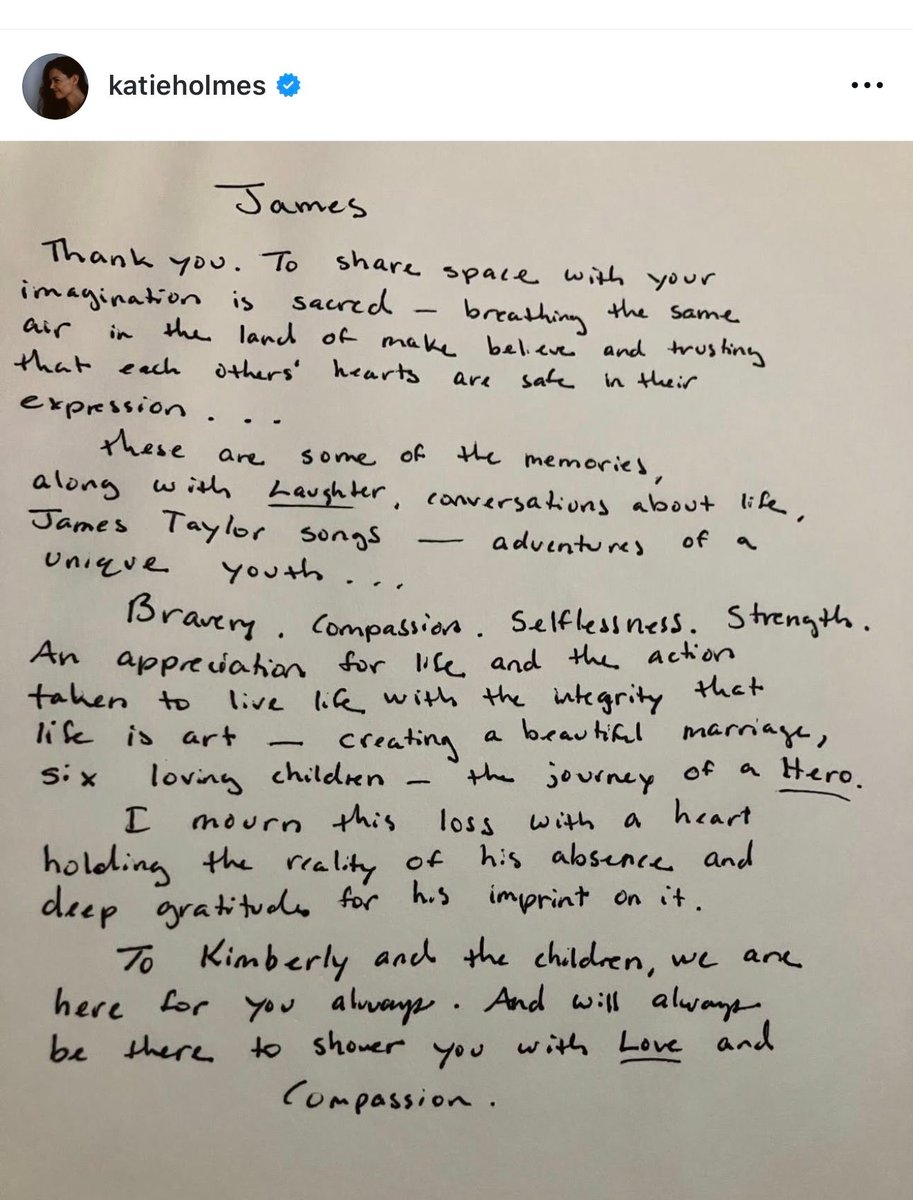 Katie Holmes on James Van Der Beek