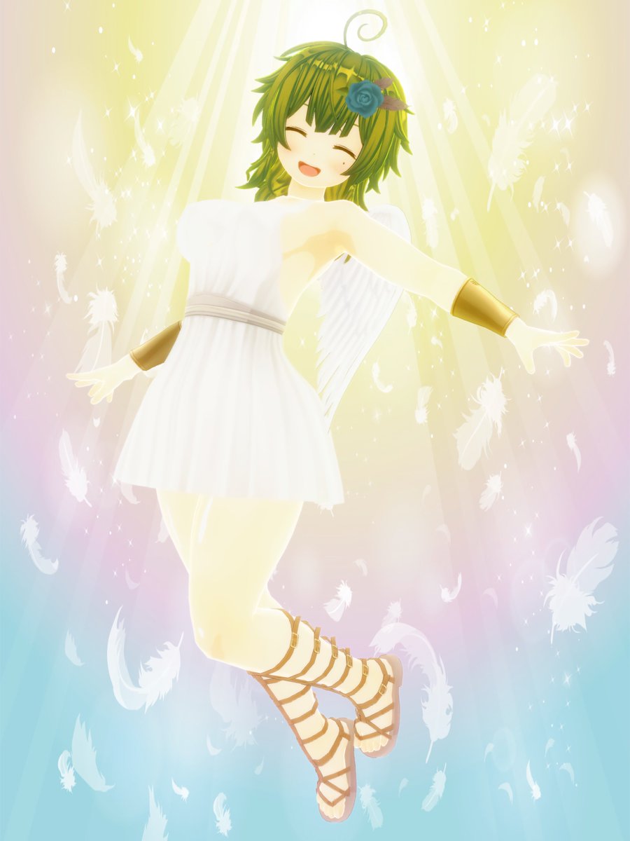 #カスタムキャスト　
#CC新衣装 
ごめん、やっぱうちの子が一番マジ天使だったわ💚😇✨