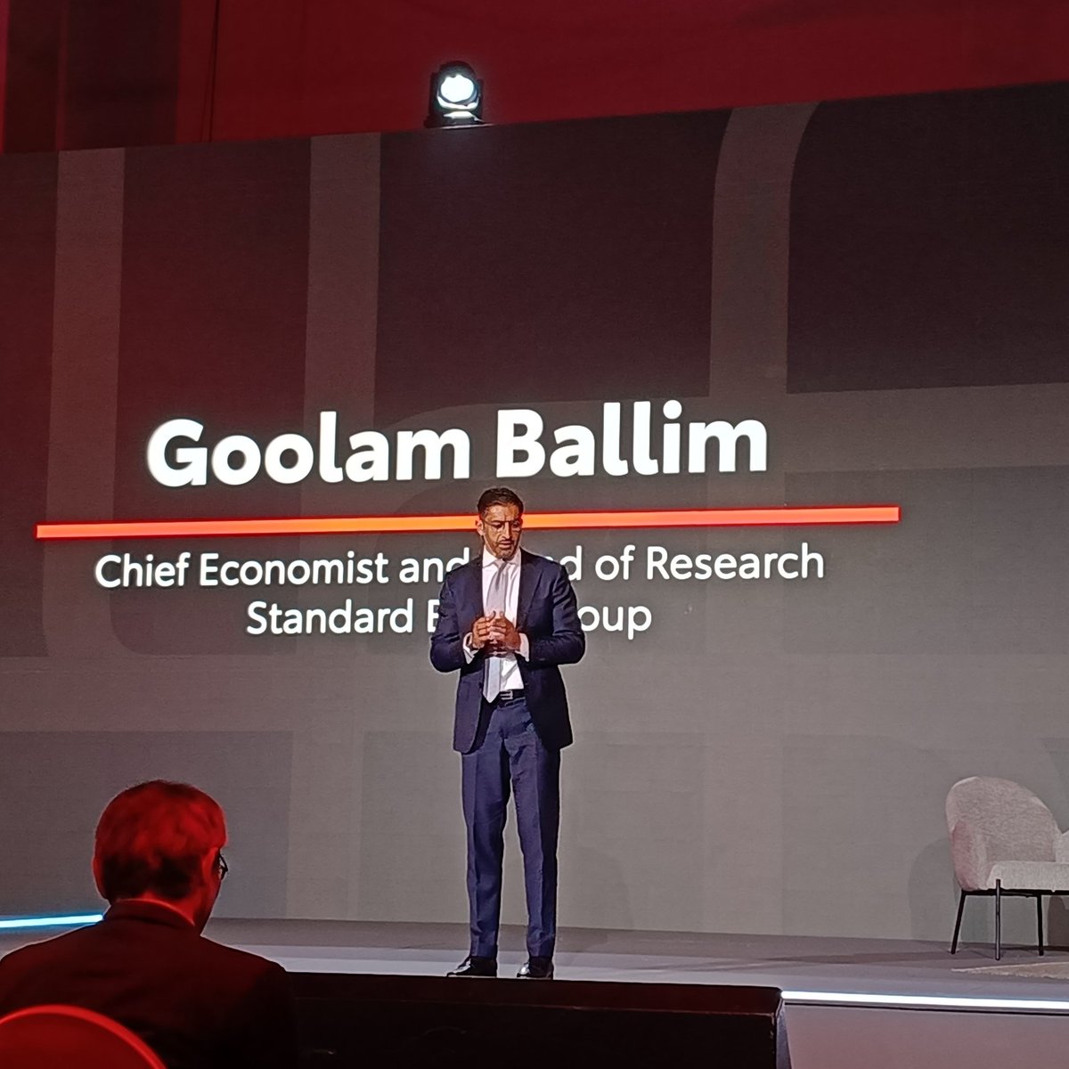 On stage now is Goolam Ballim from the Standard Bank Group.

Ballim says the world is at the cusp of a different way of doing things, such as automotive supply chains. The world is now prioritising power, coercion instead of efficiency.

As a result, costs in general will