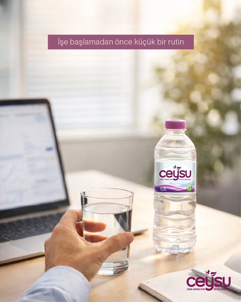 İşe başlamadan önce küçük bir rutin:
Bir bardak su, net bir zihin, güçlü bir başlangıç. 💜
Verimli bir gün için ilk adımı doğru at.
#Ceysu #GüneSuİleBaşla #OfisHayatı #SağlıklıYaşam #Verimlilik