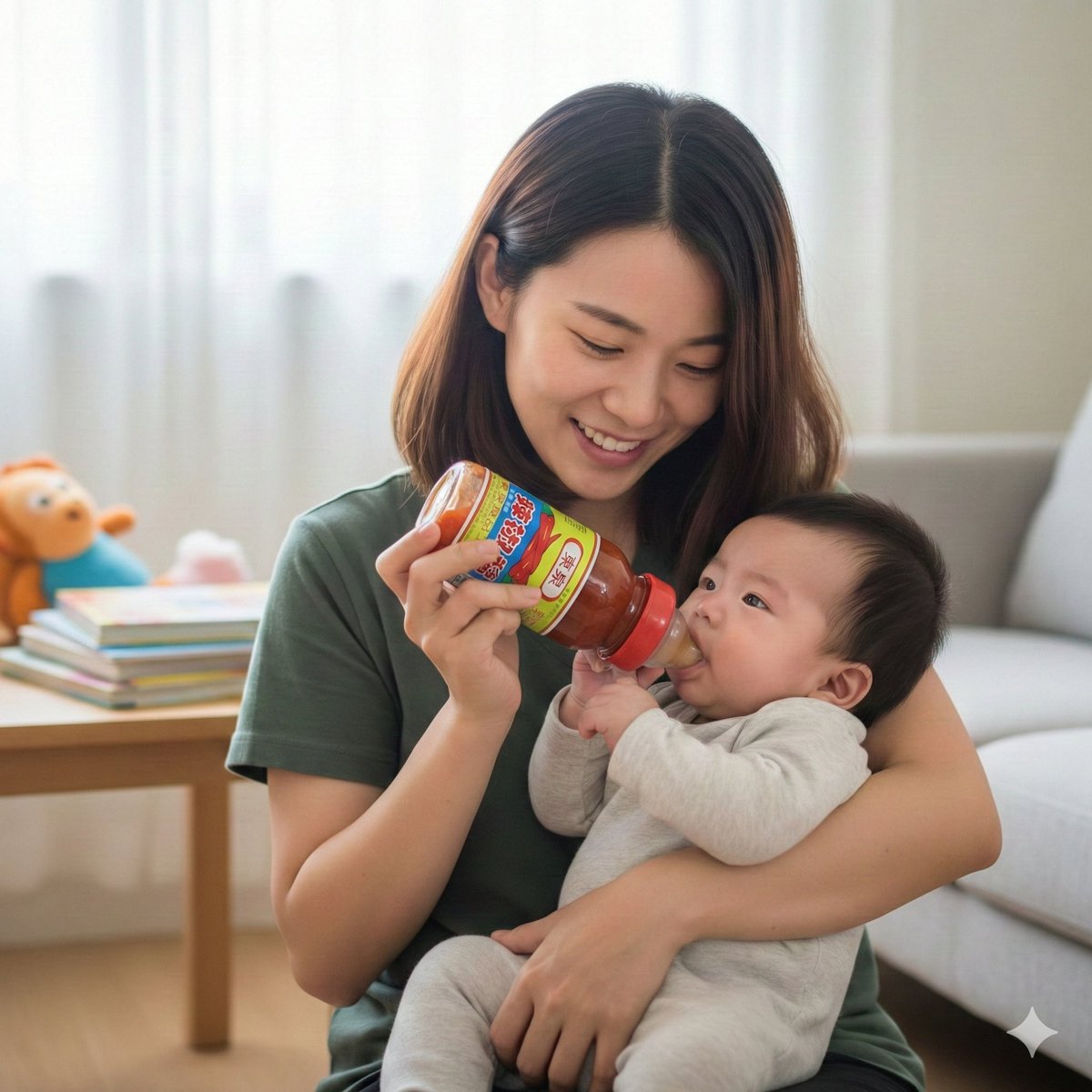 台中的小孩都是先學會喝東泉辣椒醬，然後才學會喝牛奶的