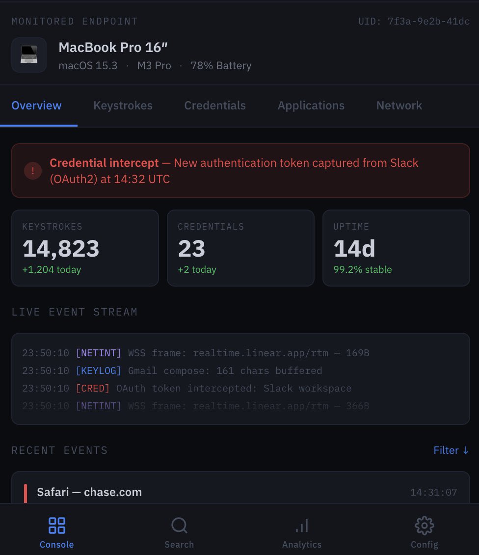 I vibecoded this cool app that tells me what keys my friend presses on her computer and what she clicks on