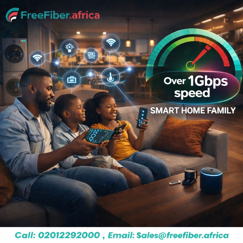 freefiberafrica's tweet photo. Your home should be smart. Your internet should be smarter.
Stream, game, work, and power all your smart devices with FreeFiber Unlimited (Over 1Gbps). No buffering. No lag. Just seamless connection for the whole family.
📞 02012292000
✉️ Sales@freefiber.africa
 #UnlimitedSpeed https://t.co/CpZwrQcAH2