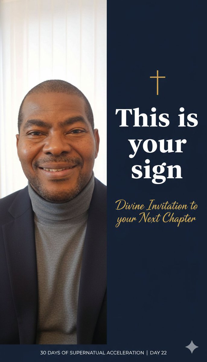 pastorolus's tweet photo. 💥​You are perfectly positioned 4 Supernatural Acceleration.
​👇 Comment 'READY' if you feel d nudge. Let’s confirm the vision 2gether.
.
​30 Days of Supernatural Acceleration | Day 22
​#DivineSign
​#KingdomPurpose
​#EmptyNestEntrepreneur
​#CallingAndCareer
​#NextChapterSuccess https://t.co/a4FkwcujfY